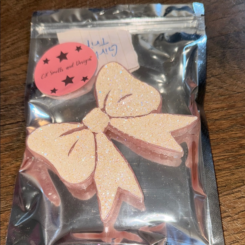 Glittery Pink Bow Car Freshie / Air Freshener